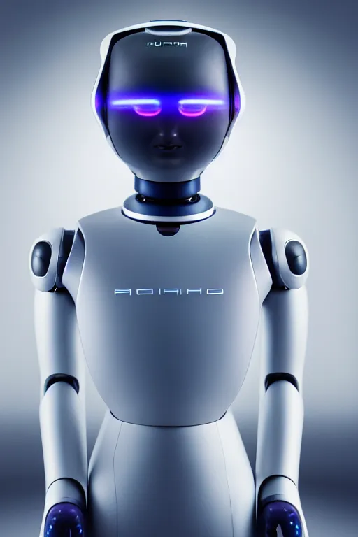 Image similar to futuristic humanoid personal robot designed by porsche, xf iq 4, 1 5 0 mp, 5 0 mm, f / 1. 4, iso 2 0 0, 1 / 1 6 0 s, natural light, octane render, adobe lightroom, rule of thirds, symmetrical balance, depth layering, polarizing filter, sense of depth, ai enhanced