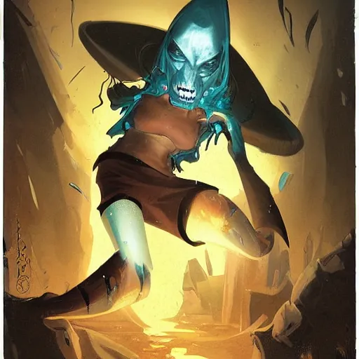 Image similar to a beautiful print. she could have been bred from a shark and a hatchet. black eyes, sharp features, lips so thin they might as well not have existed. incandescent by tyler edlin, by stuart immonen