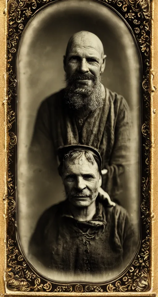 Prompt: a highly detailed wet plate photograph, a portrait of an innkeeper