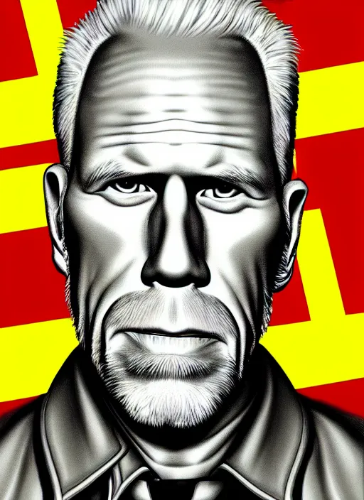 Prompt: a portrait of ron pearlman, in the style of max headroom, highly detailed, colorful, high resolution render, model