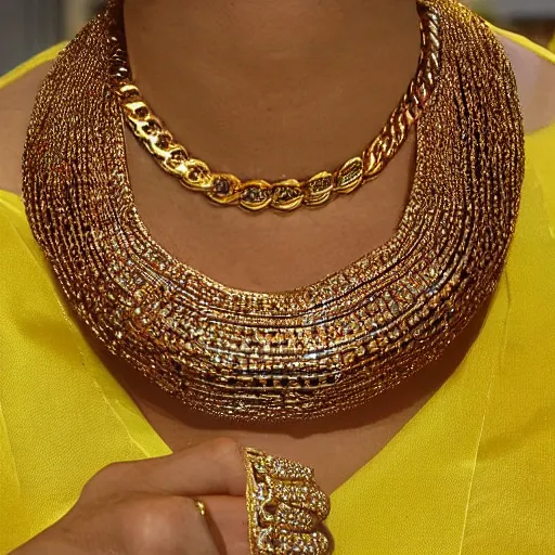 Image similar to a duck wearing a heavy gold chain, fashonable gold chain, Jewelry by Tanishq, realistic, super detailed