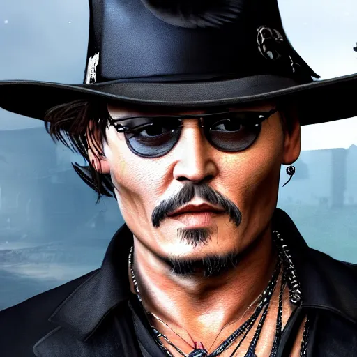 Image similar to Johnny Depp in call of duty 4k detail