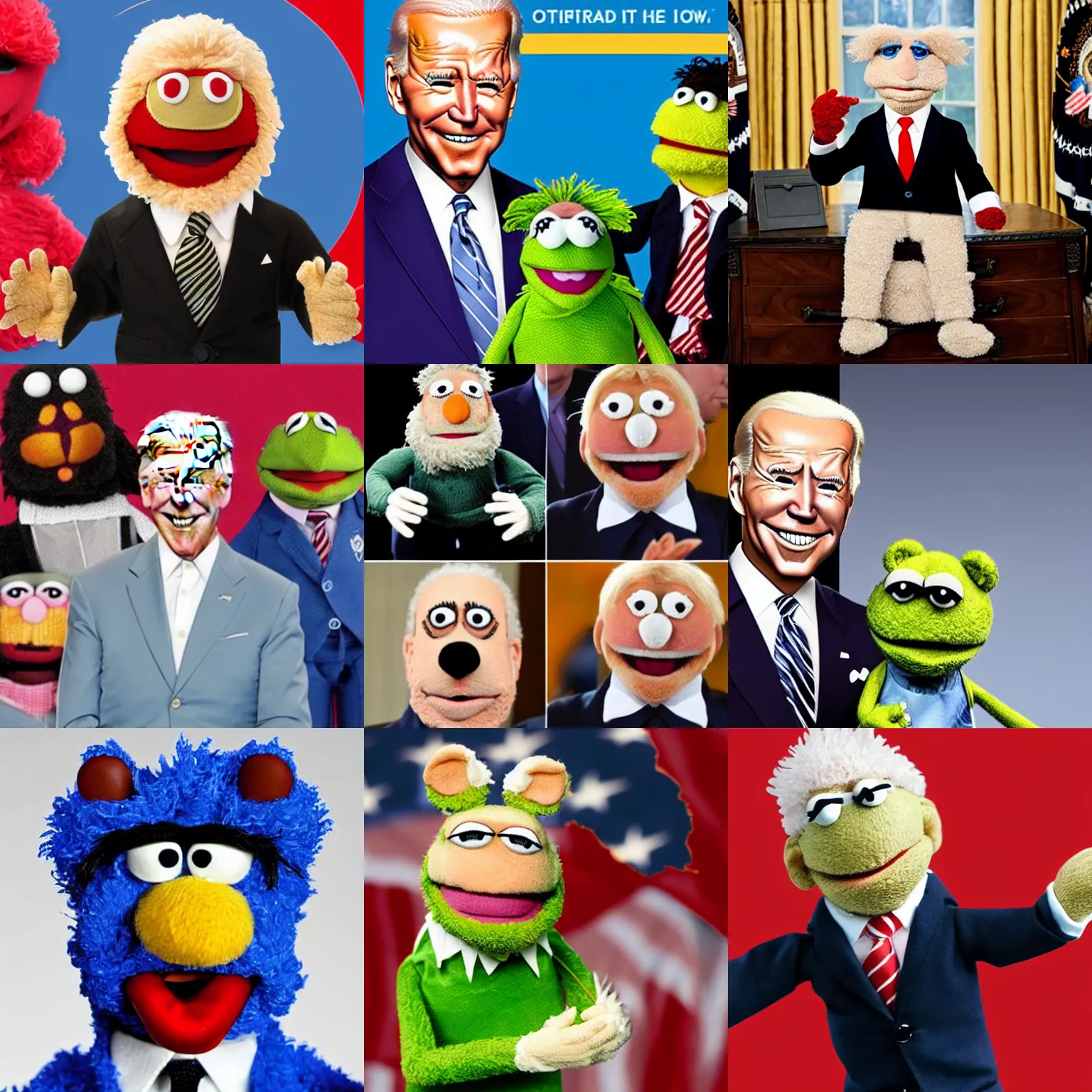 Prompt: Biden as a muppet