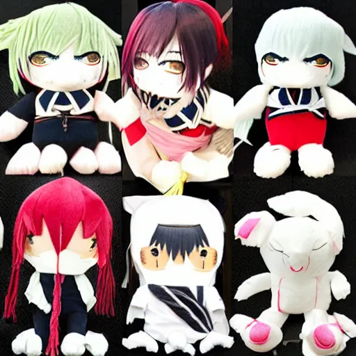 Prompt: touken ranbu plushies