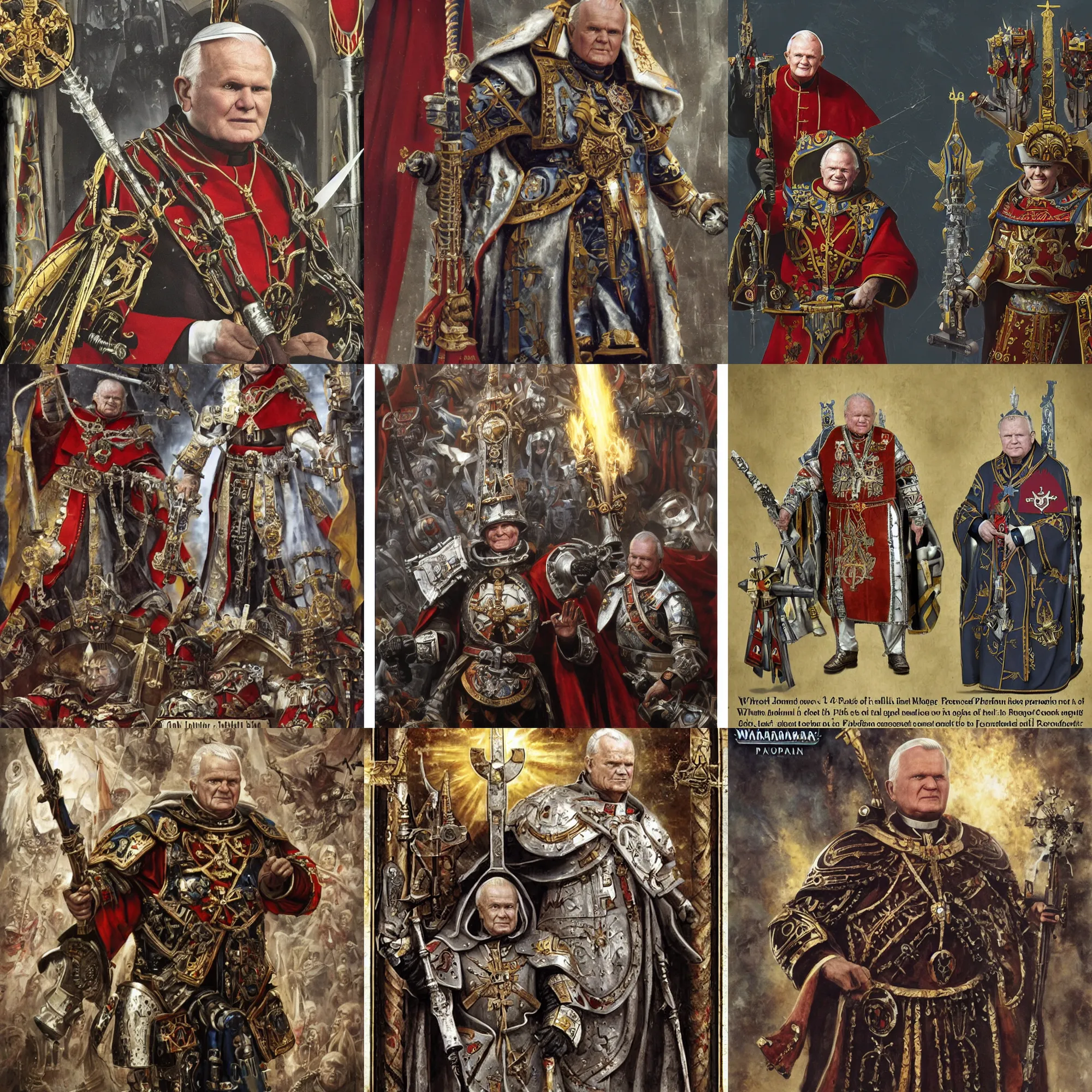 Prompt: John Paul II in warhammer 40,000