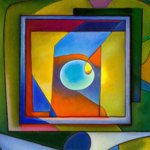 Image similar to Award Winning 85mm Photo of Photorealistic Mirror Illusion Scene in garden of Gethsemene by Kandinsky , abstract lighting