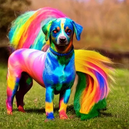 Image similar to a rainbow dog