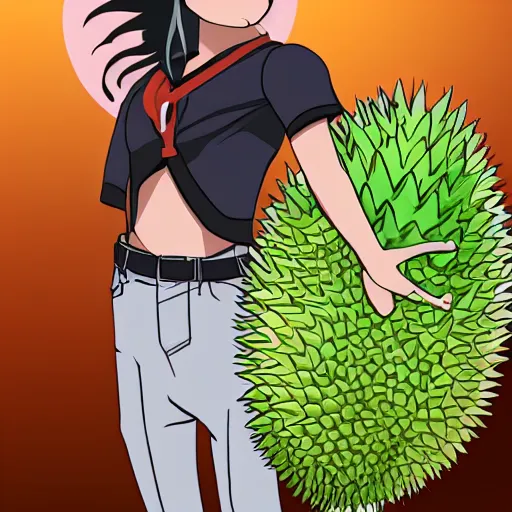 Prompt: humanized durian