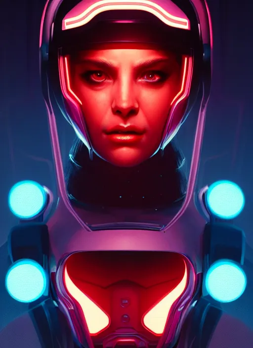 Image similar to symmetry!! portrait of a female character with helmet cyberpunk, sci - fi, tech wear, glowing lights!! intricate, elegant, highly detailed, digital painting, artstation, concept art, smooth, sharp focus, illustration, art by julian del rey and greg rutkowski