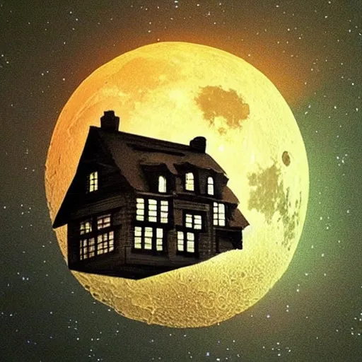 Prompt: “house on the moon”