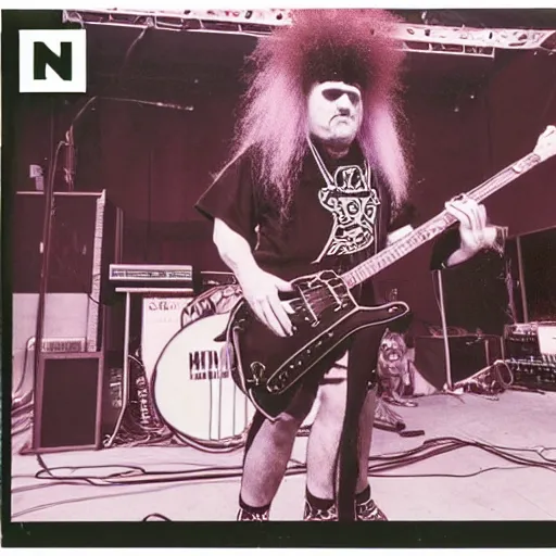 Prompt: the melvins live in concert, 1 9 9 2, buzz osborne, king buzzo, live at lollapalooza 1 9 9 2, vhs quality