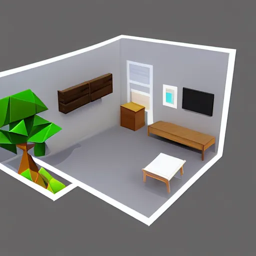 Image similar to low poly room