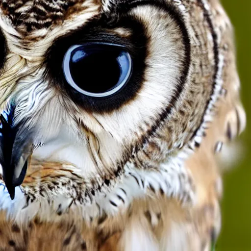 Image similar to scenic photo of an owl catching a mouse. focus on the owl's beak and eye. intricate eye. extremely large wings. extreme detail, hyperrealistic photo