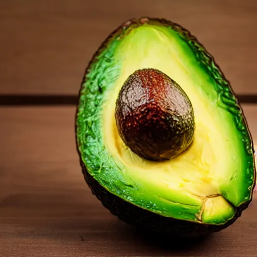 Image similar to an avocado with the face of nathan fillion, professional food photography