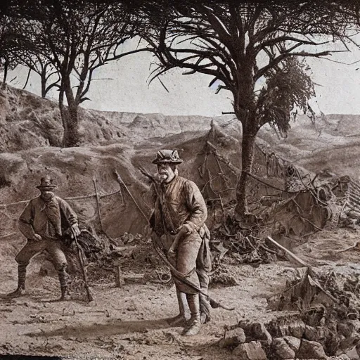 Prompt: ultra detailed photorealistic sepia - toned photograph from 1 9 1 7, a british officer in field gear standing at an archaeological dig site near petra jordan, ultra realistic, painted, intricate details, lovecraft, atmospheric, dark, horror, brooding, highly detailed, by angus mcbride