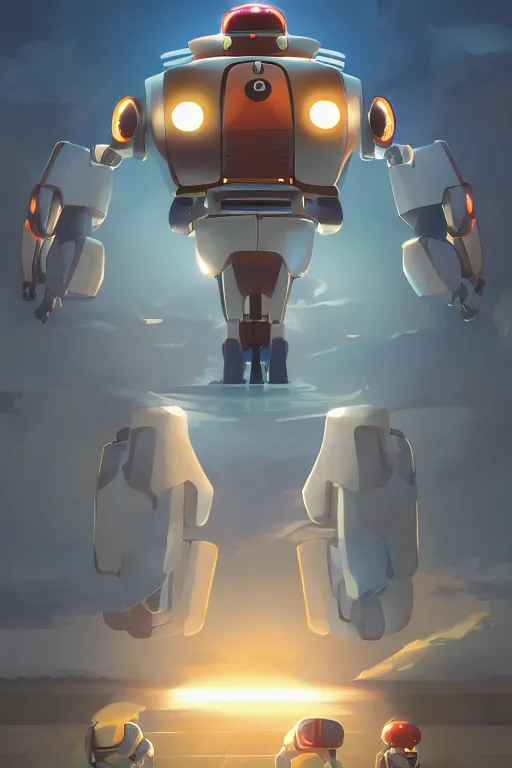 Image similar to metabots medabots medarotto medarot robot minimalist comics, behance hd by jesper ejsing, by rhads, makoto shinkai and lois van baarle, ilya kuvshinov, rossdraws global illumination ray tracing hdr radiating a glowing aura