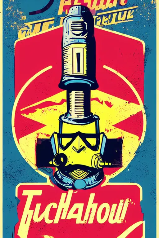 Image similar to fallout 7 6 retro futurist illustration art by butcher billy, sticker, colorful, illustration, highly detailed, simple, smooth and clean vector curves, no jagged lines, vector art, smooth andy warhol style