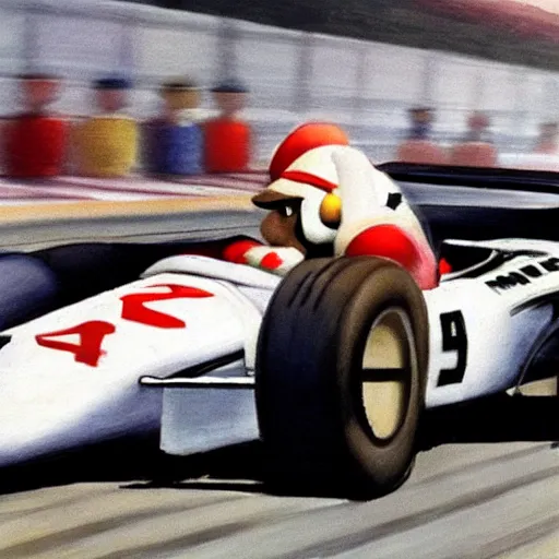 Image similar to mario andretti, realistic, clean, detailed