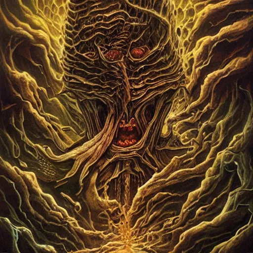 Image similar to soul crusher, dan seagrave art