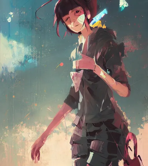 Image similar to ismail inceoglu painting of an anime woman