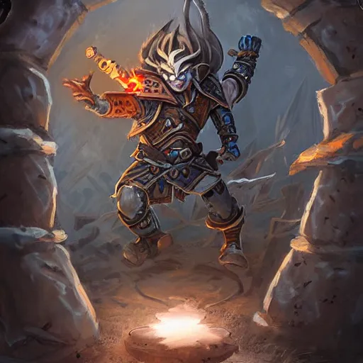 Image similar to a warrior falling into a deadly metal trap door, chained trap door, hearthstone art style, epic fantasy style art, fantasy epic digital art