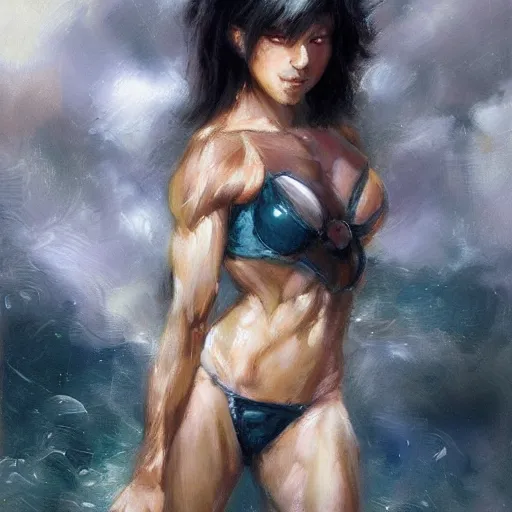 Image similar to muscular fubuki by daniel gerhartz, trending on art station