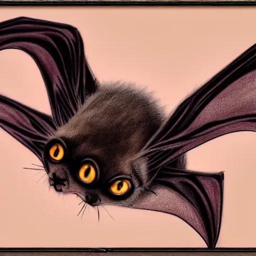 Image similar to anatomy of a bat kitten, sharp focus, 8k high quality, by leonardo davinci