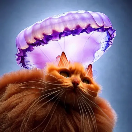 Image similar to a jellyfish - cat - hybrid, animal photography