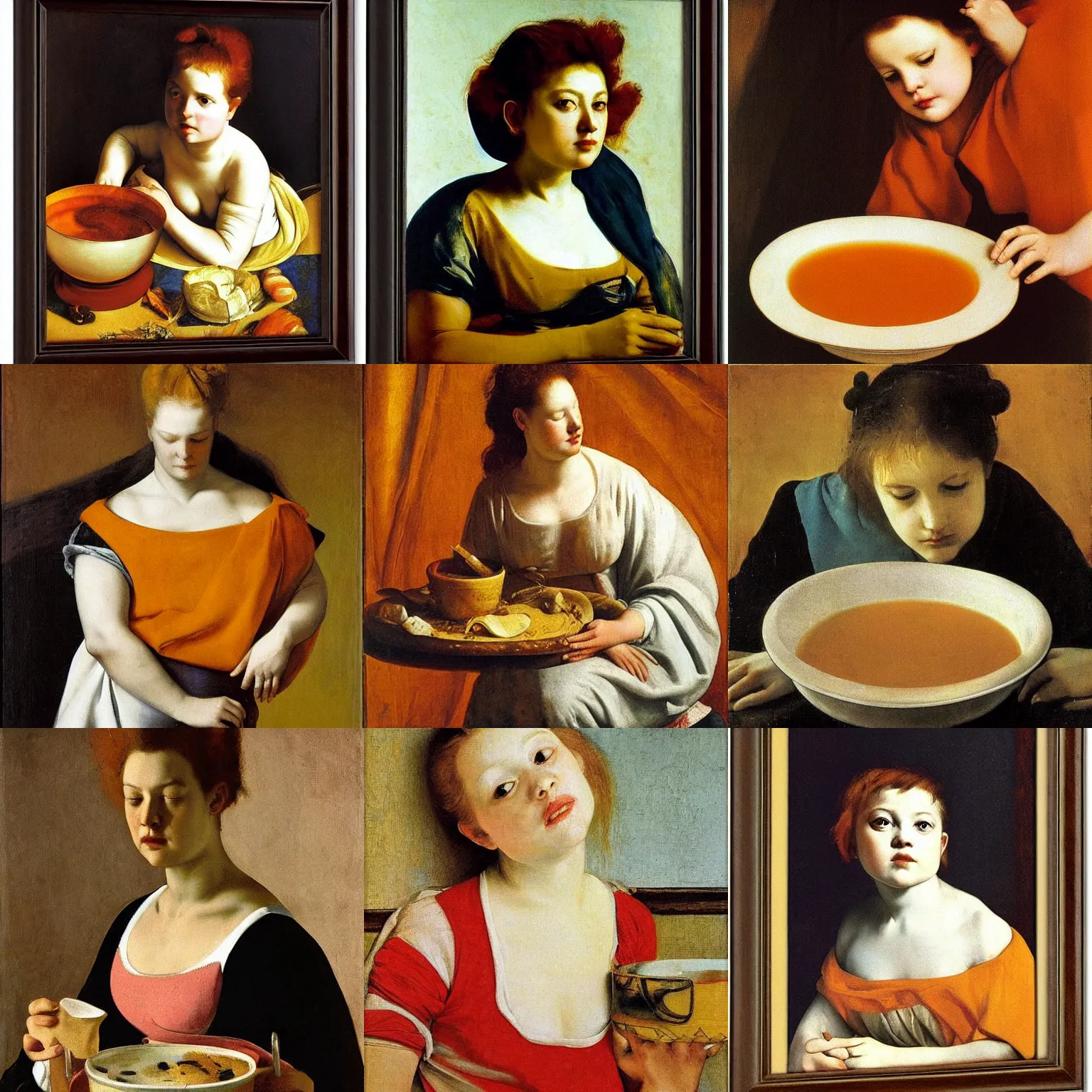 Prompt: Campbell's Soup I by Artemisia Gentileschi