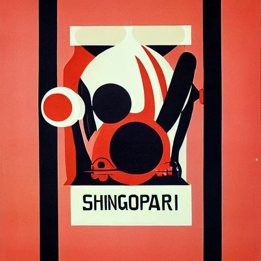 Prompt: A Singaporean propaganda poster designed by Alexander Rodchenko