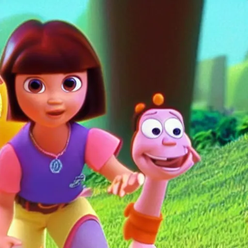 Prompt: a still of dora the explorer in toy story ( 1 9 9 7 )