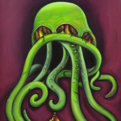 Prompt: oil painting of cthulu