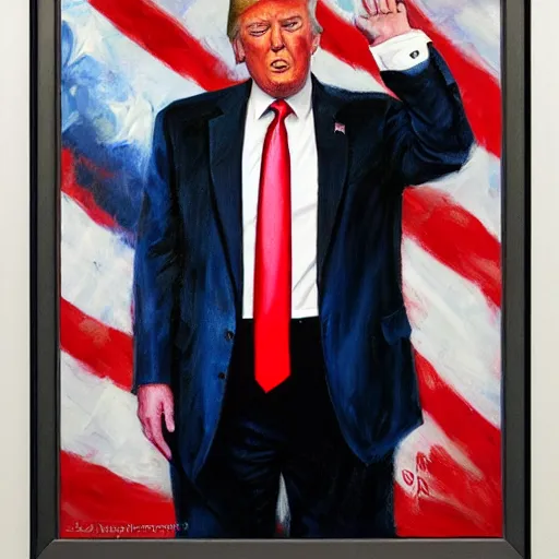 Prompt: portrait of Donald Trump by Jon McNaughton