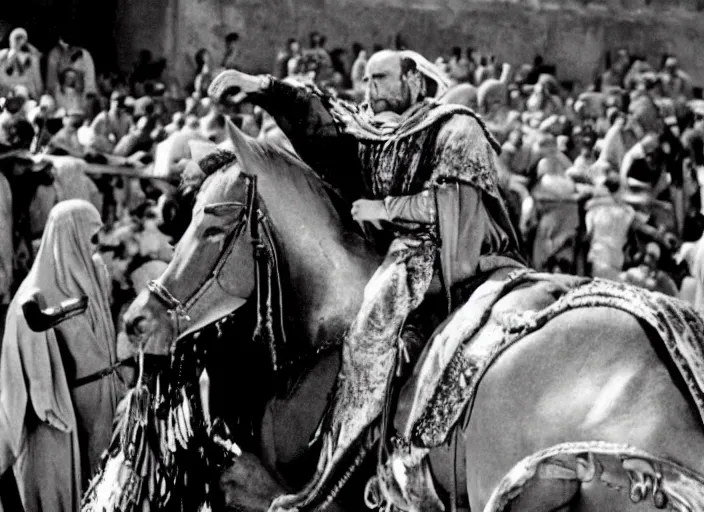 Image similar to film still of Christian Bale as Judah Ben-Hur in Ben Hur 1959