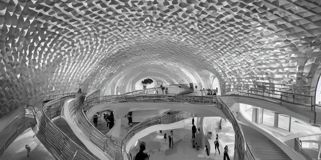 Image similar to smooth curvilinear museum interior