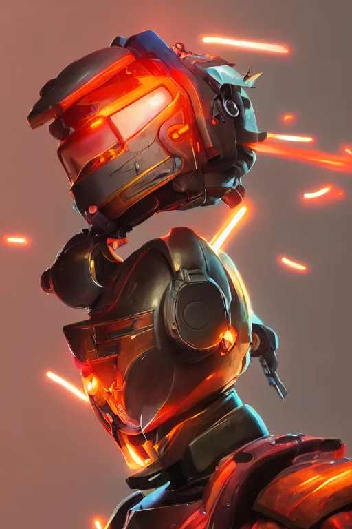 Image similar to epic mask helmet robot ninja portrait stylized as fornite style game design fanart by concept artist gervasio canda, behance hd by jesper ejsing, by rhads, makoto shinkai and lois van baarle, ilya kuvshinov, rossdraws global illumination radiating a glowing aura global illumination ray tracing hdr render in unreal engine 5