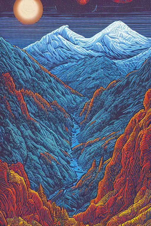 Image similar to Mountains by Dan Mumford