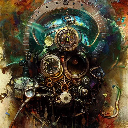 Image similar to steampunk rat, acid, 303, psychedelic, by ruan jia