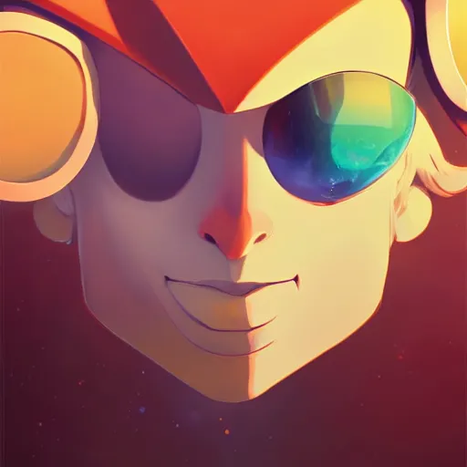 Image similar to face icon stylized minimalist space dandy, loftis, cory behance hd by jesper ejsing, by rhads, makoto shinkai and lois van baarle, ilya kuvshinov, rossdraws global illumination