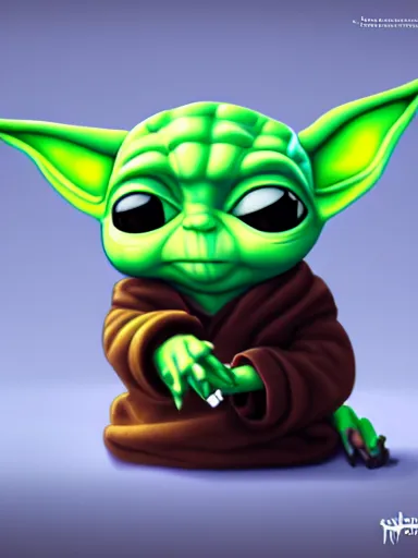 Prompt: baby yoda smocking a joint, weed, digital painting, artstation, highly detailed