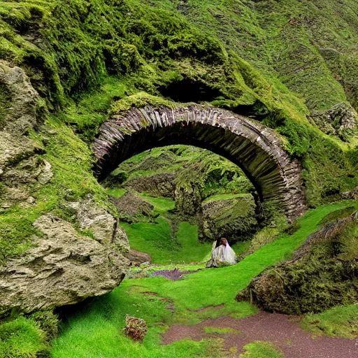 Prompt: under the sun and over the moon is the fairy glen where lived a pretty fairy, named wren