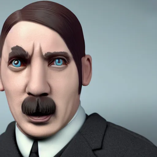 Image similar to adolf hitler as yoohoo fluffy toy, realistic, octane render, trending on artstation, grteg rutkowski