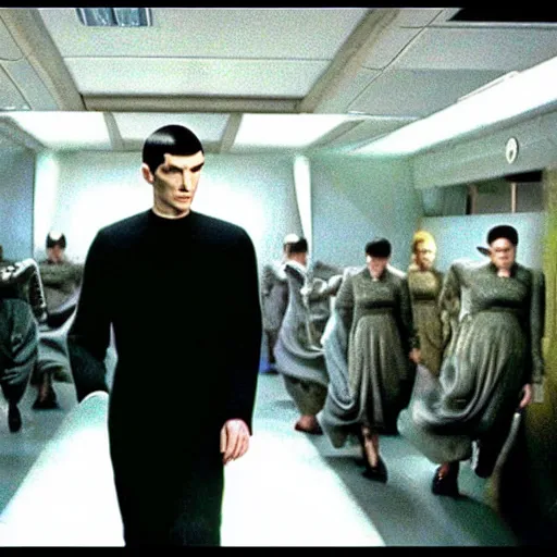 Prompt: mr spock in matrix , 1999