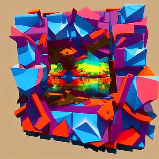 Image similar to abstract 3 d art