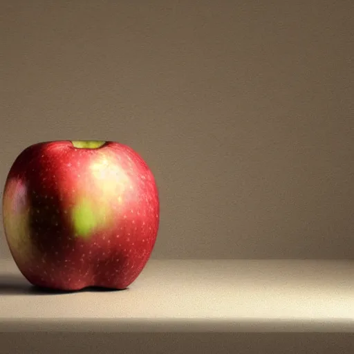 Image similar to Apofiss, still life of an apple, by Apofiss, volumetric lighting by Apofiss