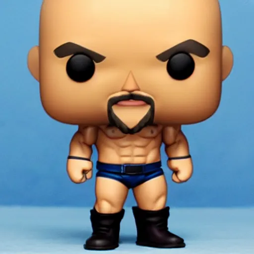 Image similar to TechnoViking male with no shirt, large muscles, bald head, dirty-blonde extended goatee, necklace chibi as a Funko Pop