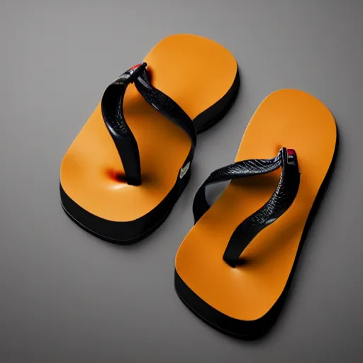 Image similar to studio photo of dwayne johnson themed flip-flops, high-quality promotional photo, studio lighting, sharp focus, enhanced colors, professional photo, flickr