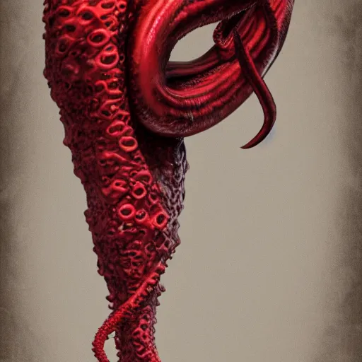 Prompt: a fpour legged red alien with a tentacle for a face , 4k , realistic