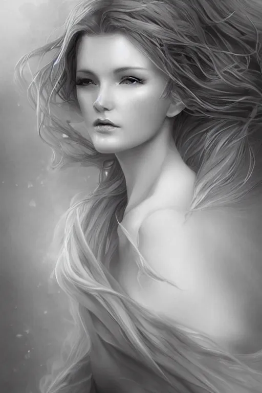 Prompt: beautiful sexy women made of swirling gray wind by charlie bowater, gorgeous, pretty, detailed