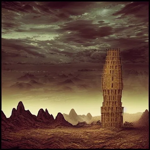 Prompt: “tower in desert, epic fantasy, highly detailed, panoramic, atmospheric, intricate, highly defined”